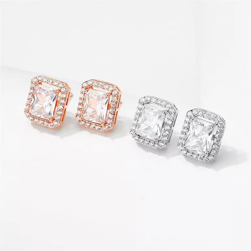 Rectangle Crystal Earrings