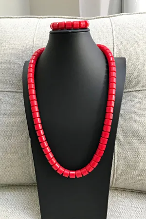 Red Igbo Nigerian Wedding Necklace