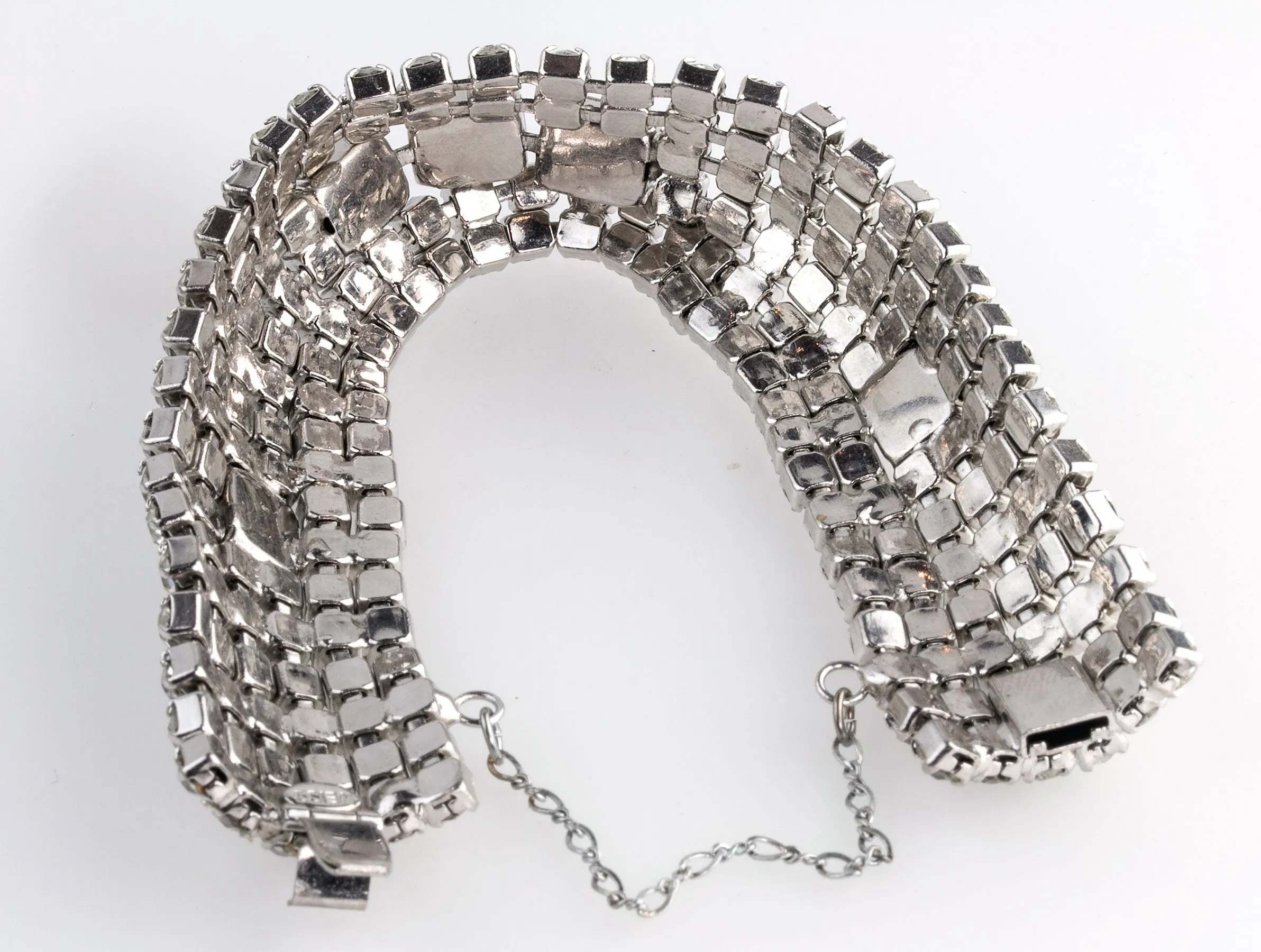 Rhinestone Bracelet, Weiss, circa 1950s-60s. j-brcs651