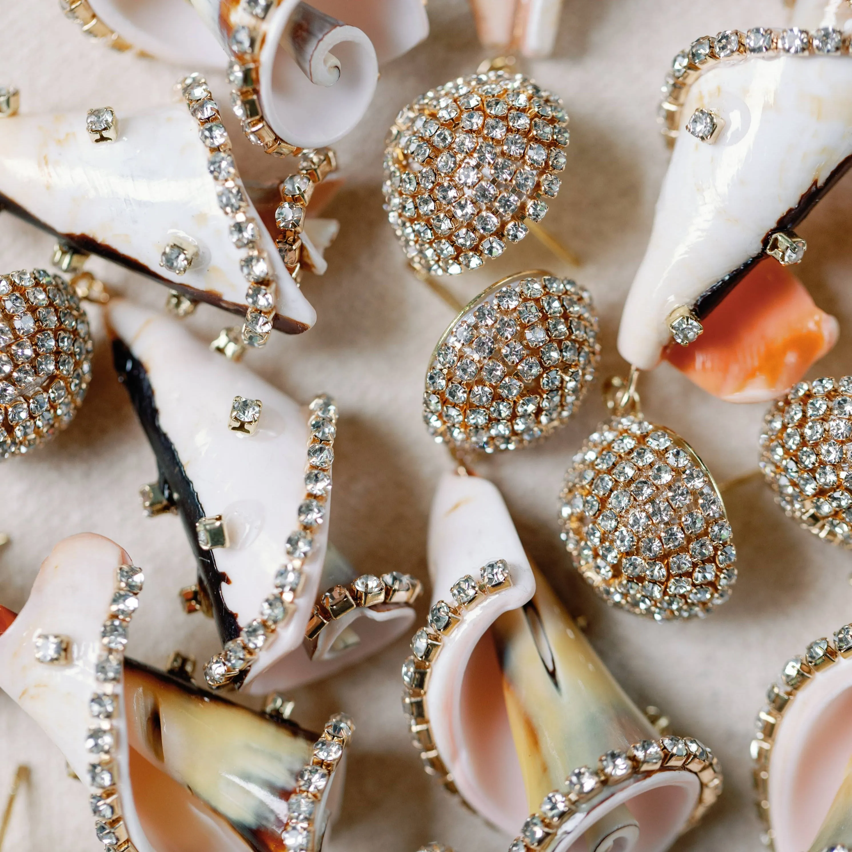 Rhinestone Wrapped Striped Shells