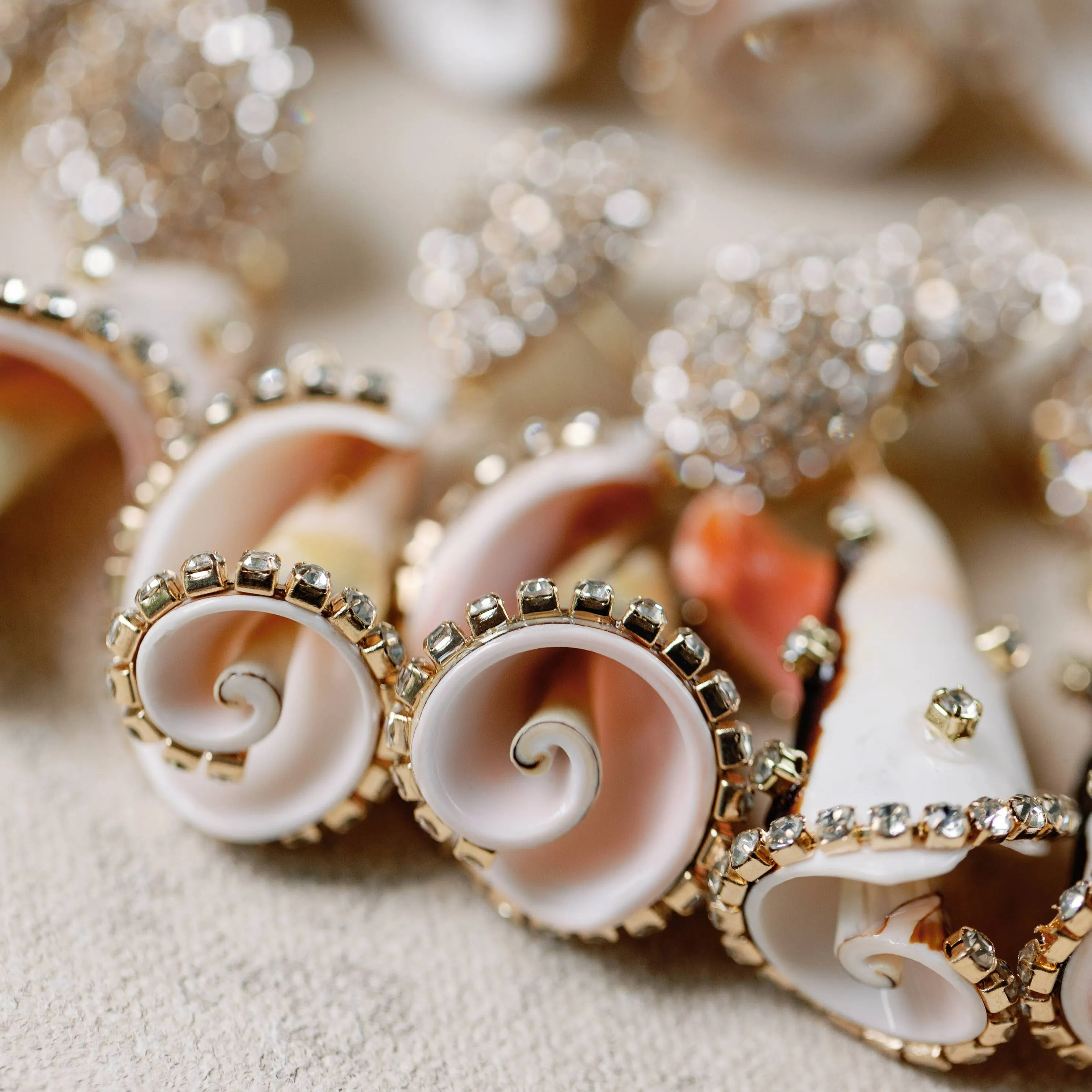 Rhinestone Wrapped Striped Shells