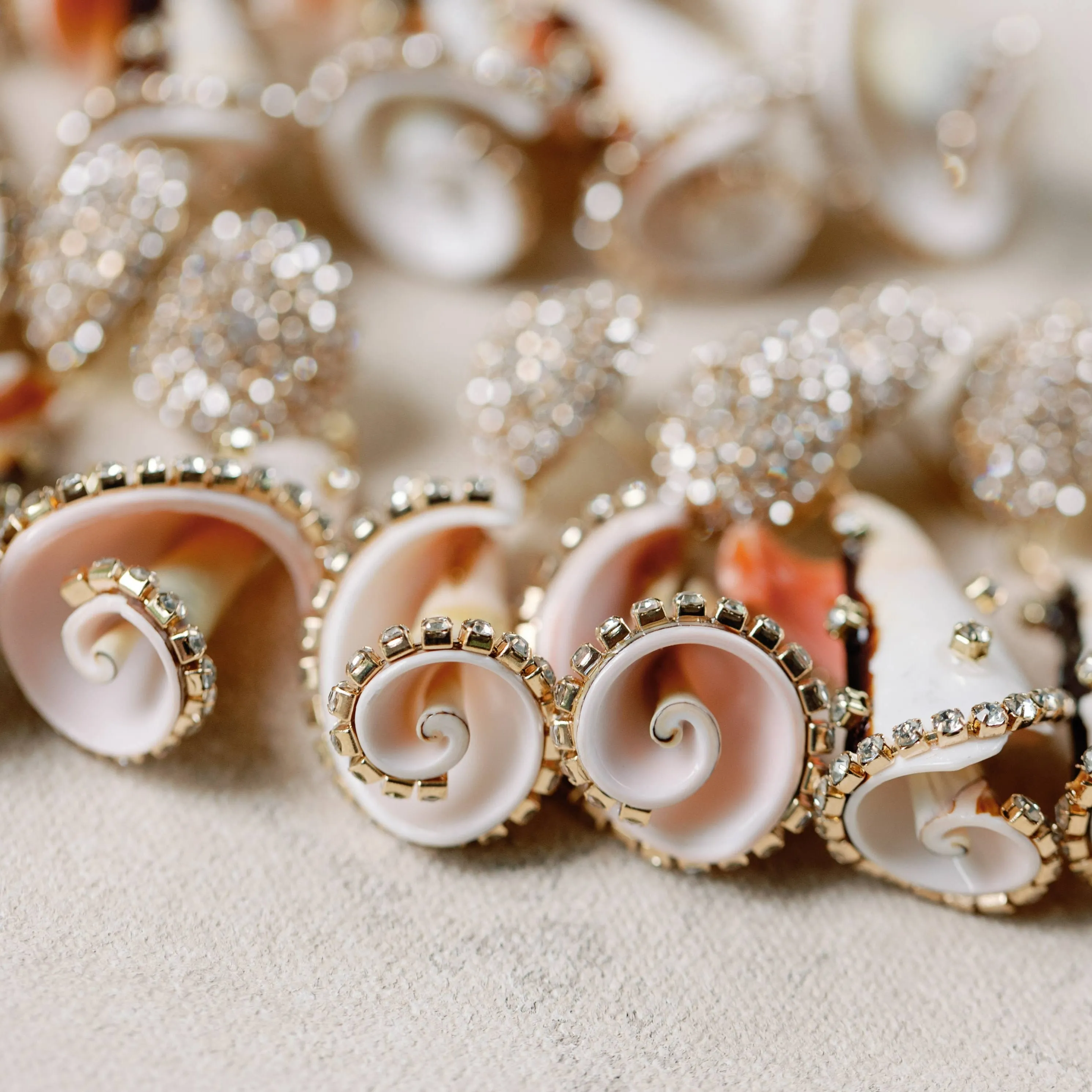 Rhinestone Wrapped Striped Shells