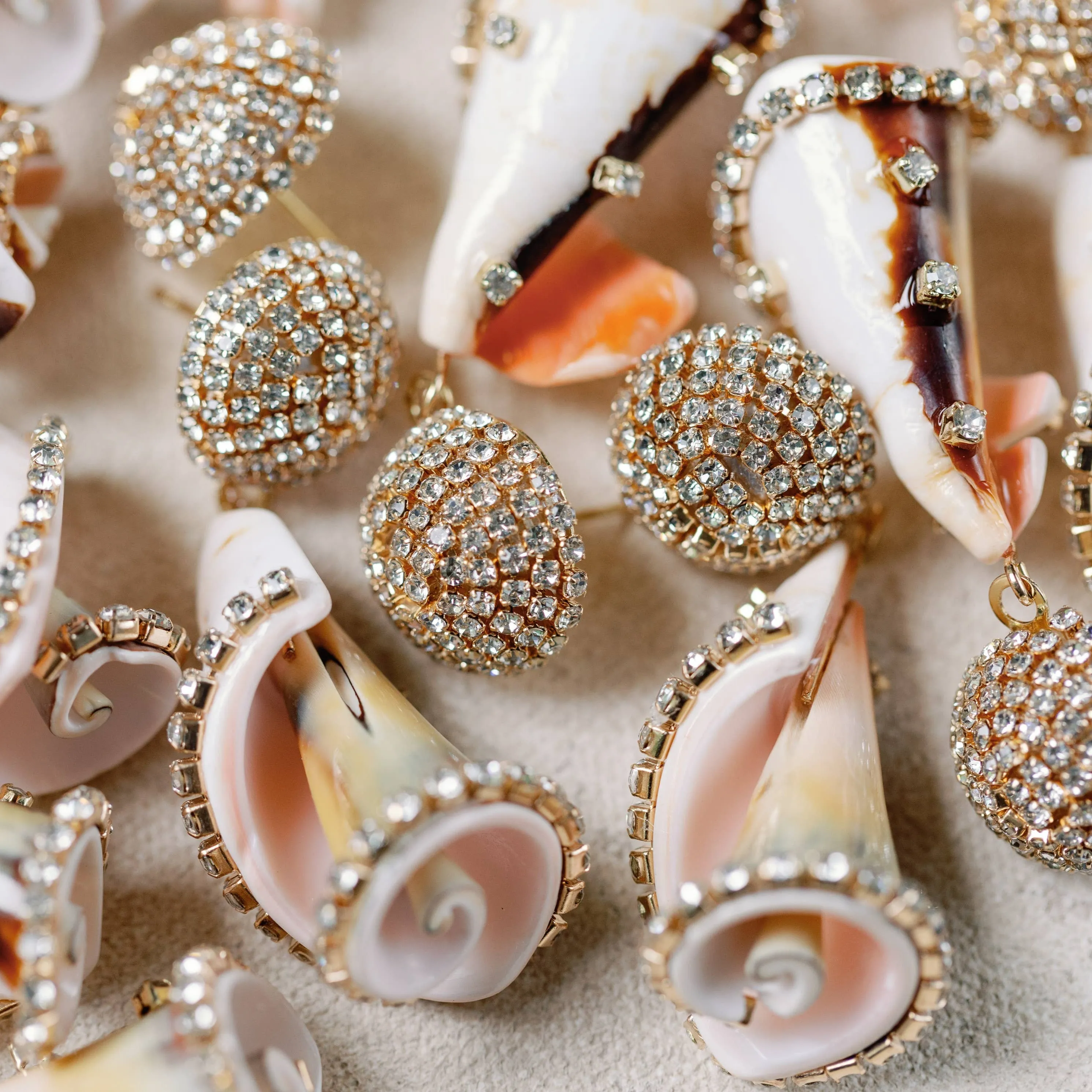 Rhinestone Wrapped Striped Shells