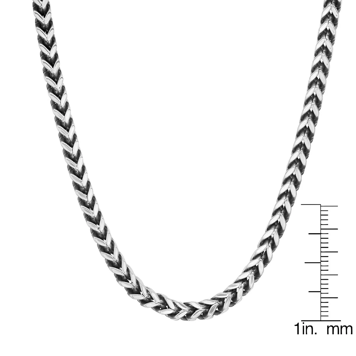 ROBUST Mens Stainless Steel Wheat Chain Necklace 24 inch
