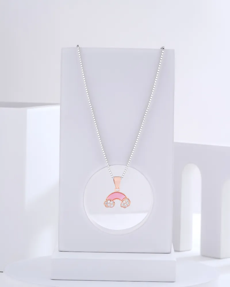 Rose Gold Pendant Rainbow