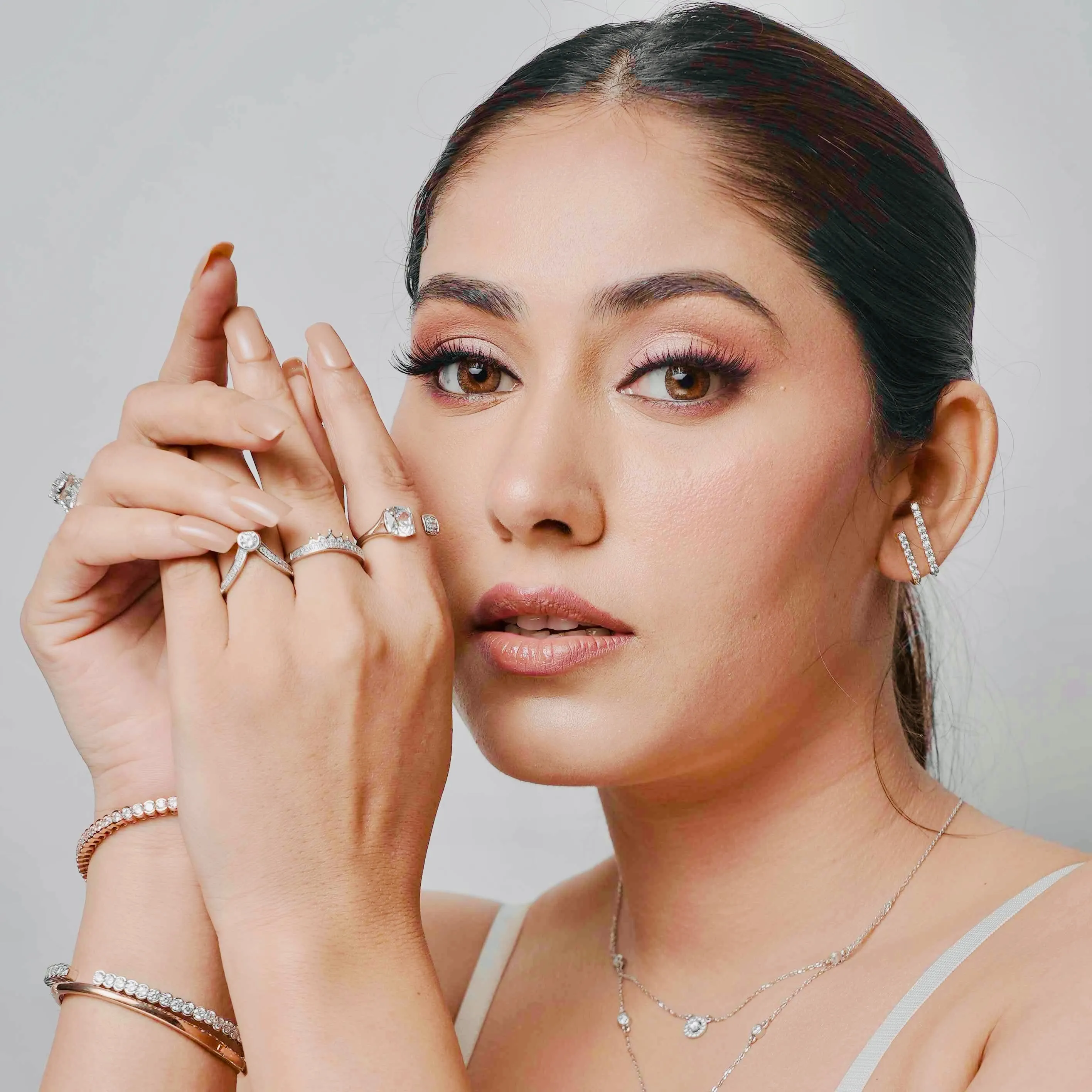 Shimmering Bars Luxury Cuff Earrings