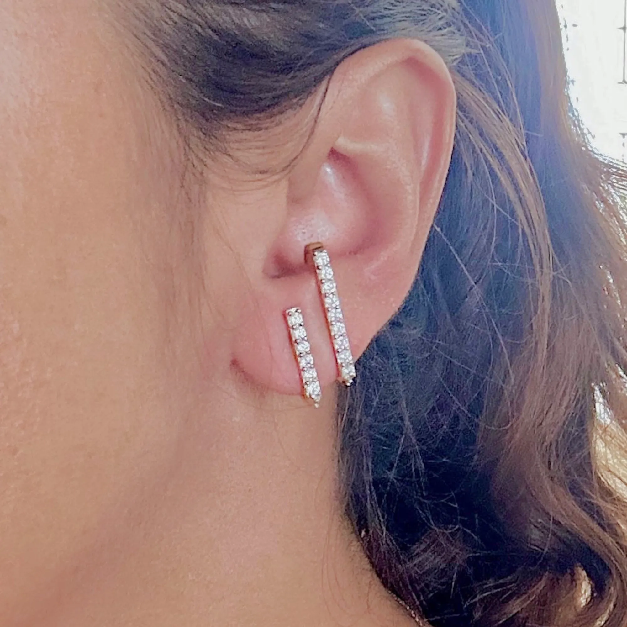 Shimmering Bars Luxury Cuff Earrings