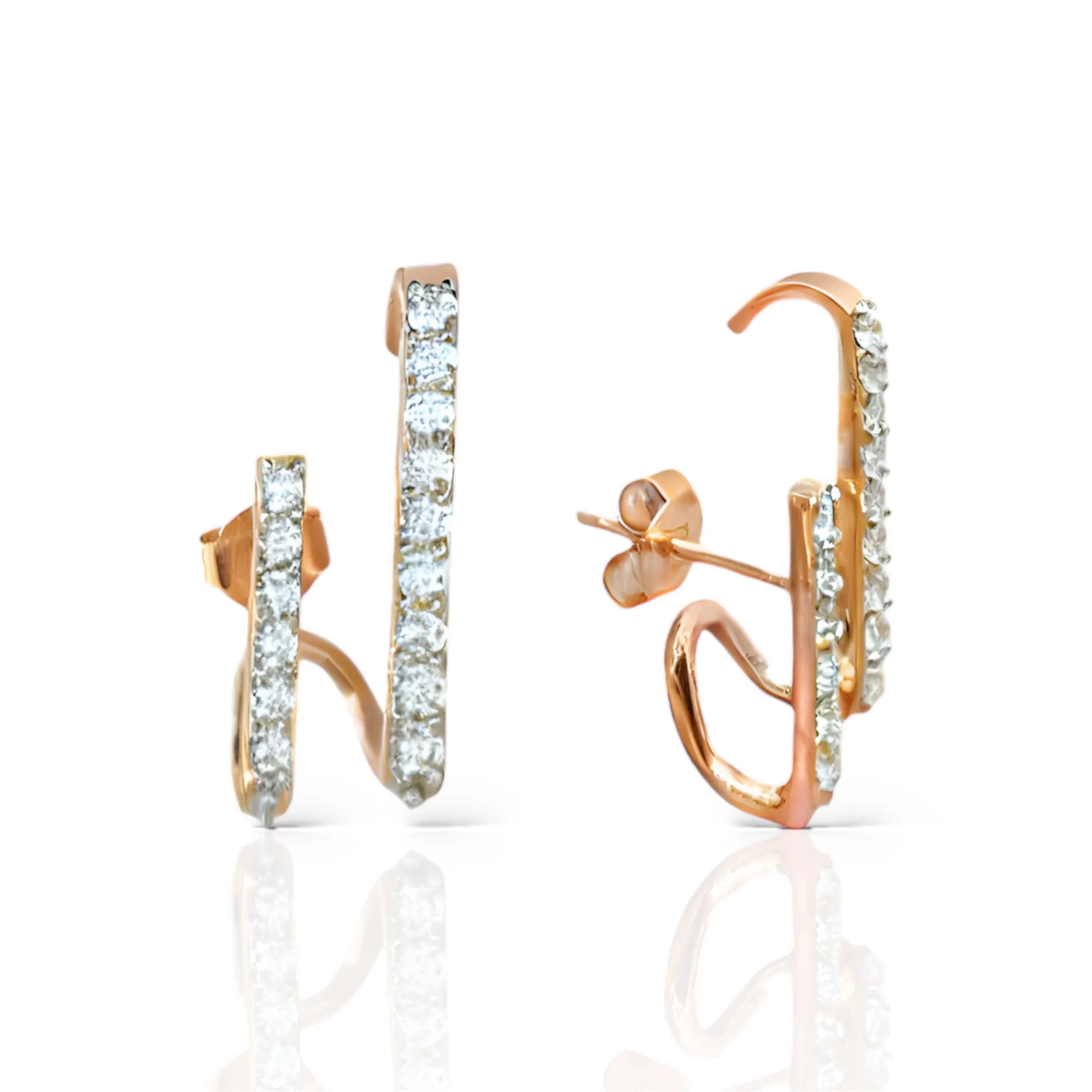 Shimmering Bars Luxury Cuff Earrings