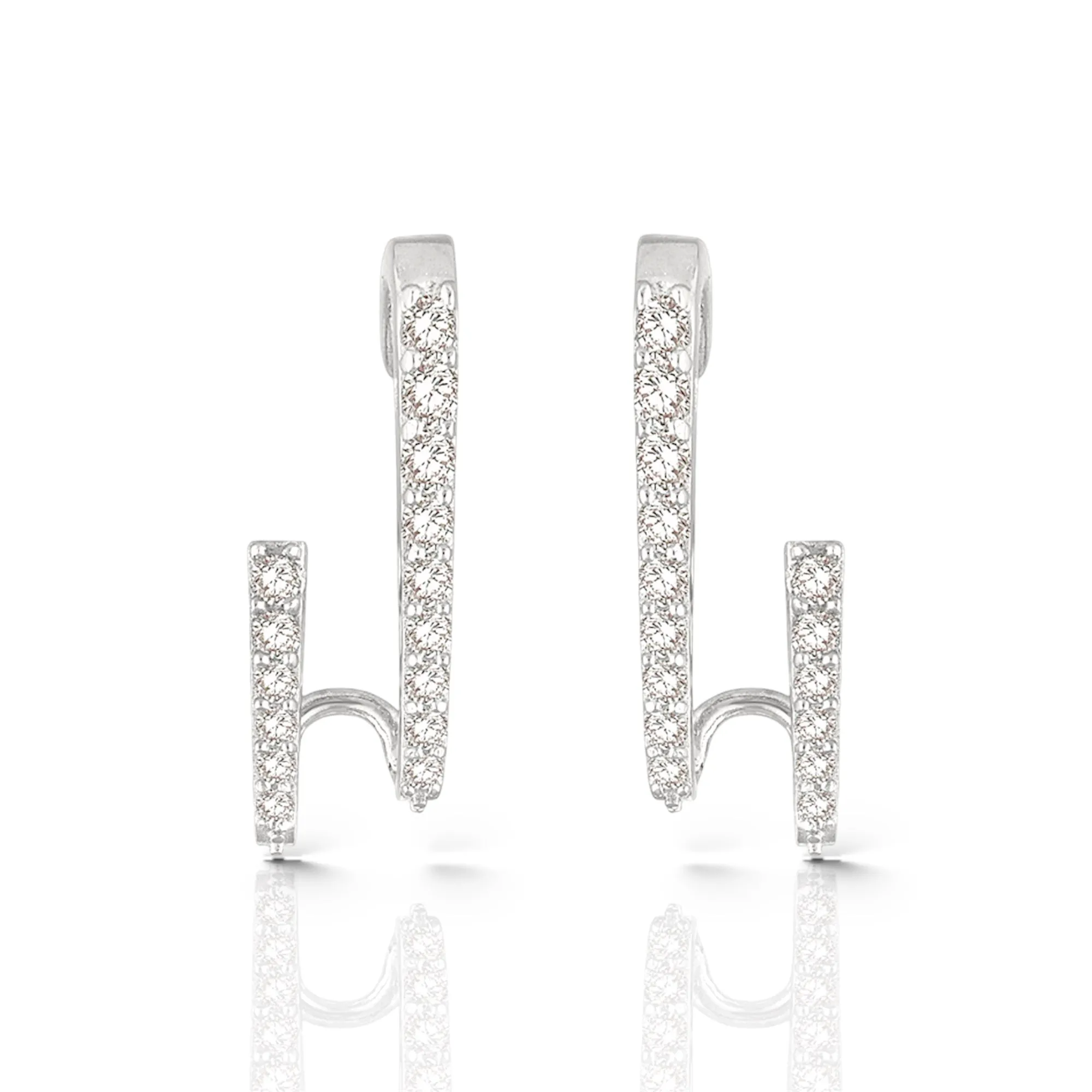 Shimmering Bars Luxury Cuff Earrings