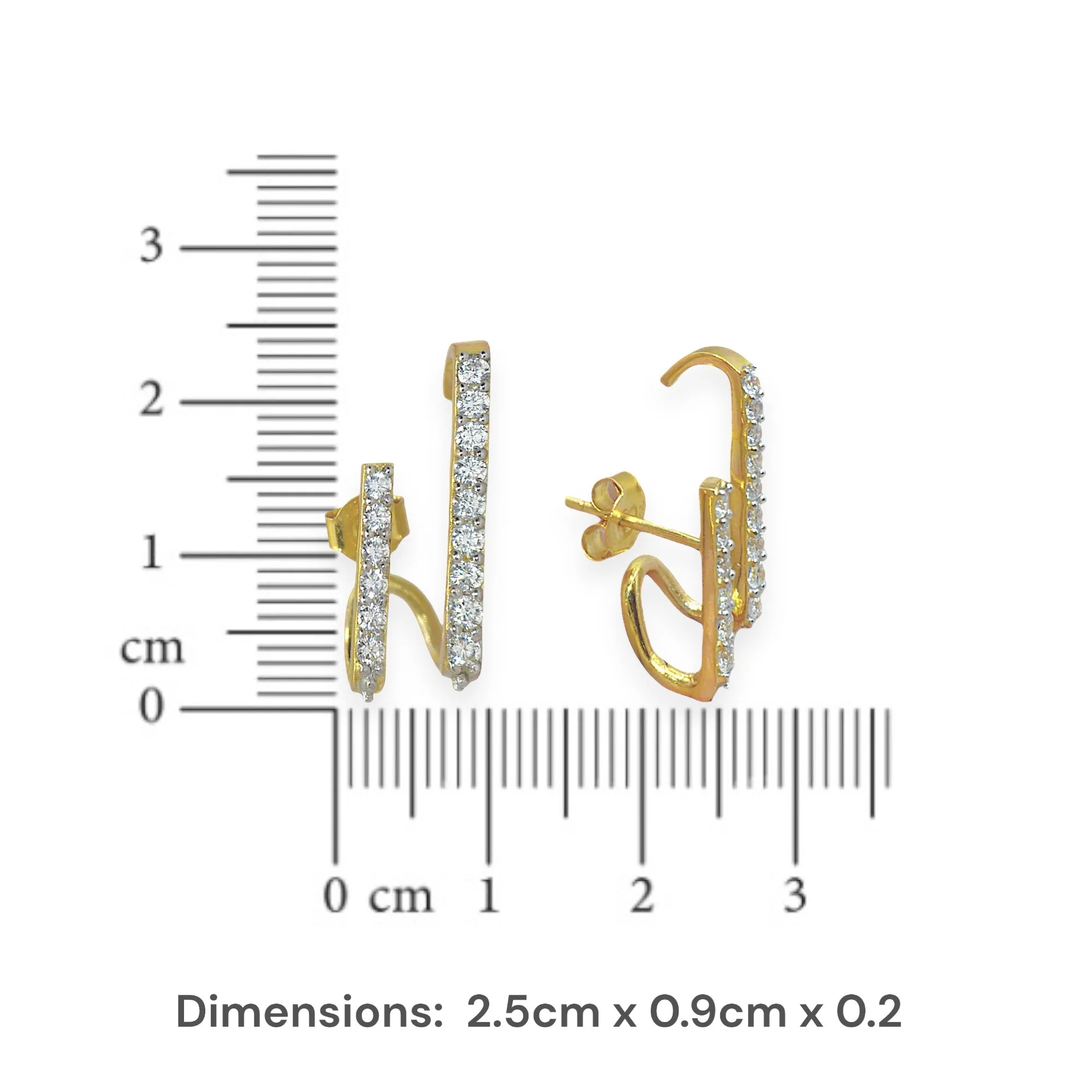 Shimmering Bars Luxury Cuff Earrings