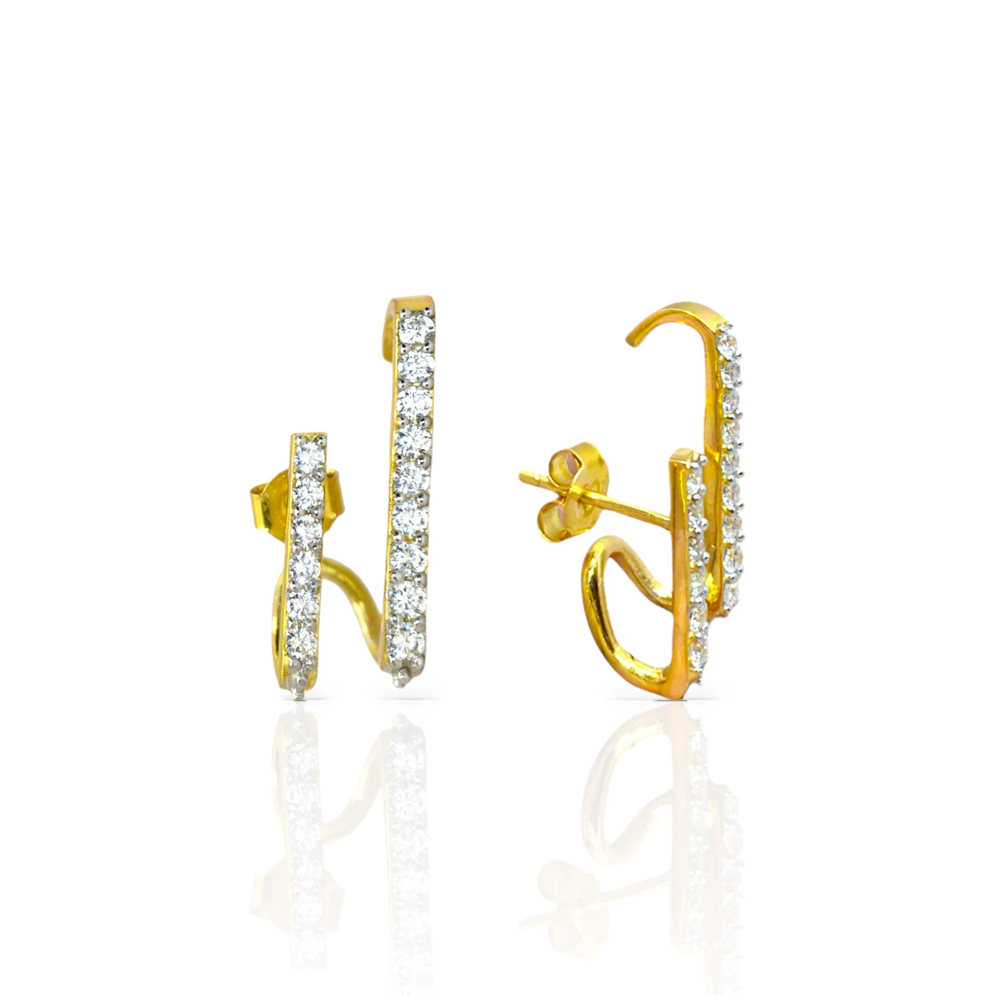 Shimmering Bars Luxury Cuff Earrings