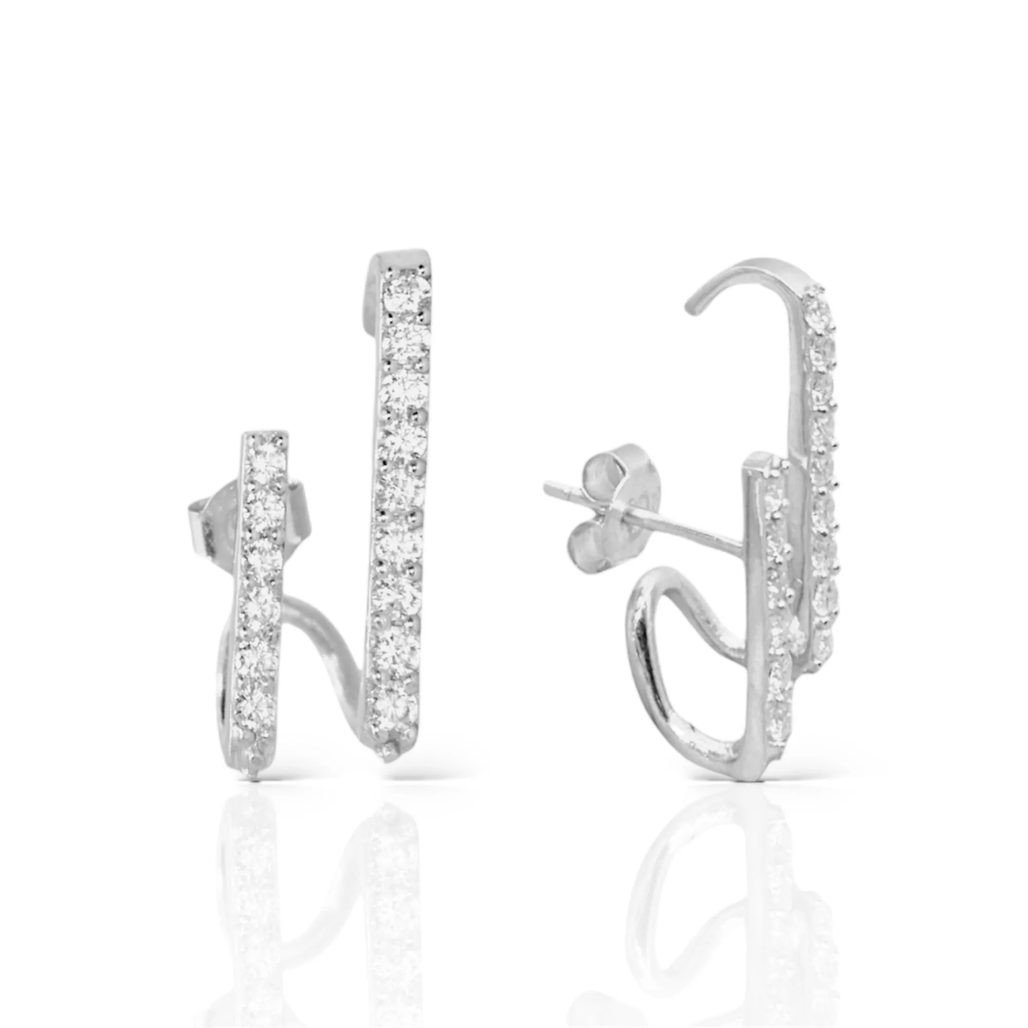 Shimmering Bars Luxury Cuff Earrings