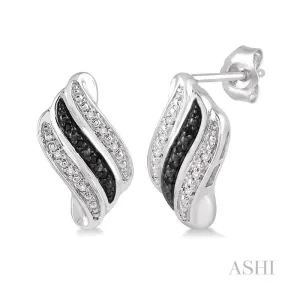 Silver Black Diamond Fashion Earrings