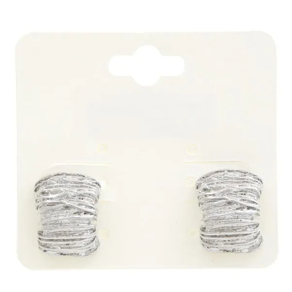 Silver or Gold Square Shape Post Back Earrings