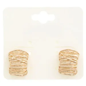 Silver or Gold Square Shape Post Back Earrings