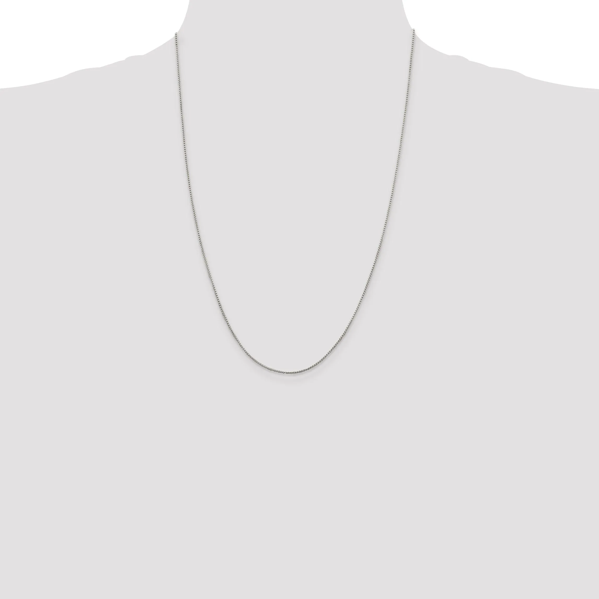 Silver Polished 1.00-mm Half Round Box Chain