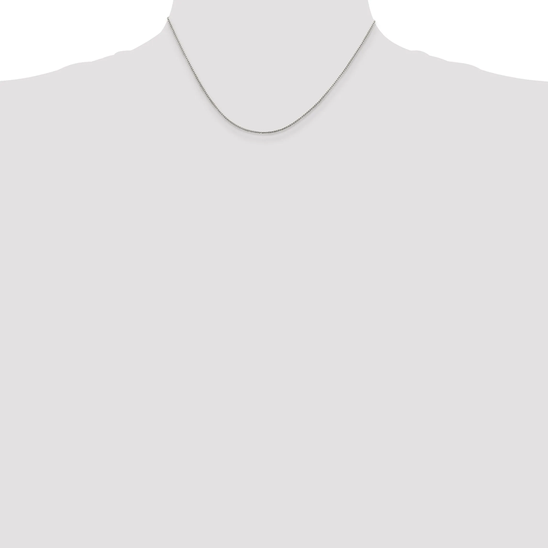 Silver Polished 1.00-mm Half Round Box Chain