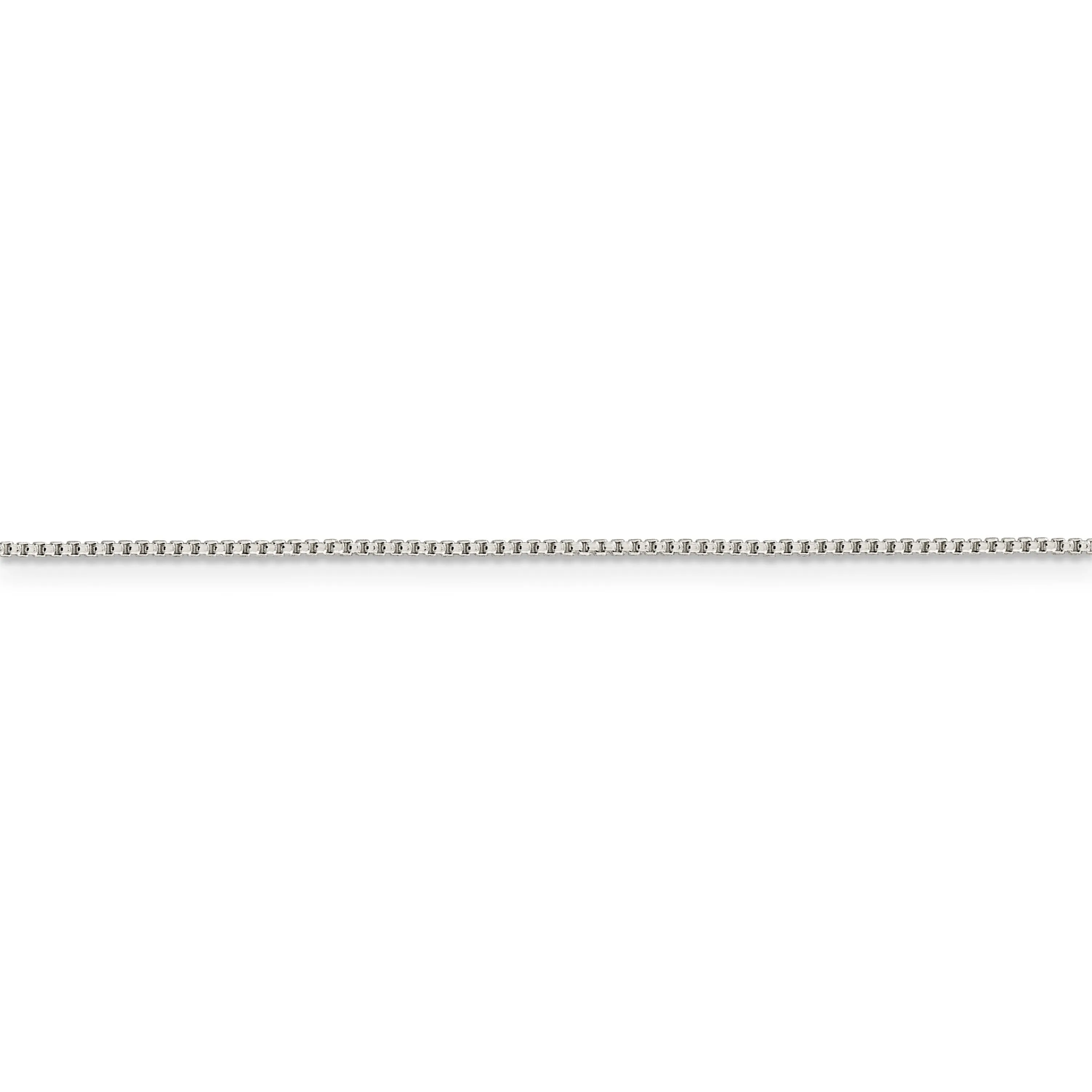 Silver Polished 1.00-mm Half Round Box Chain