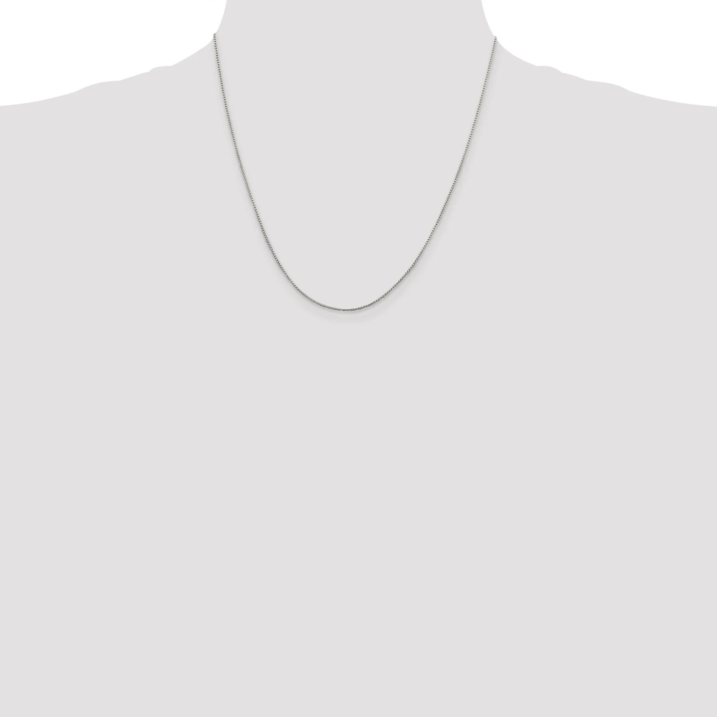 Silver Polished 1.00-mm Half Round Box Chain