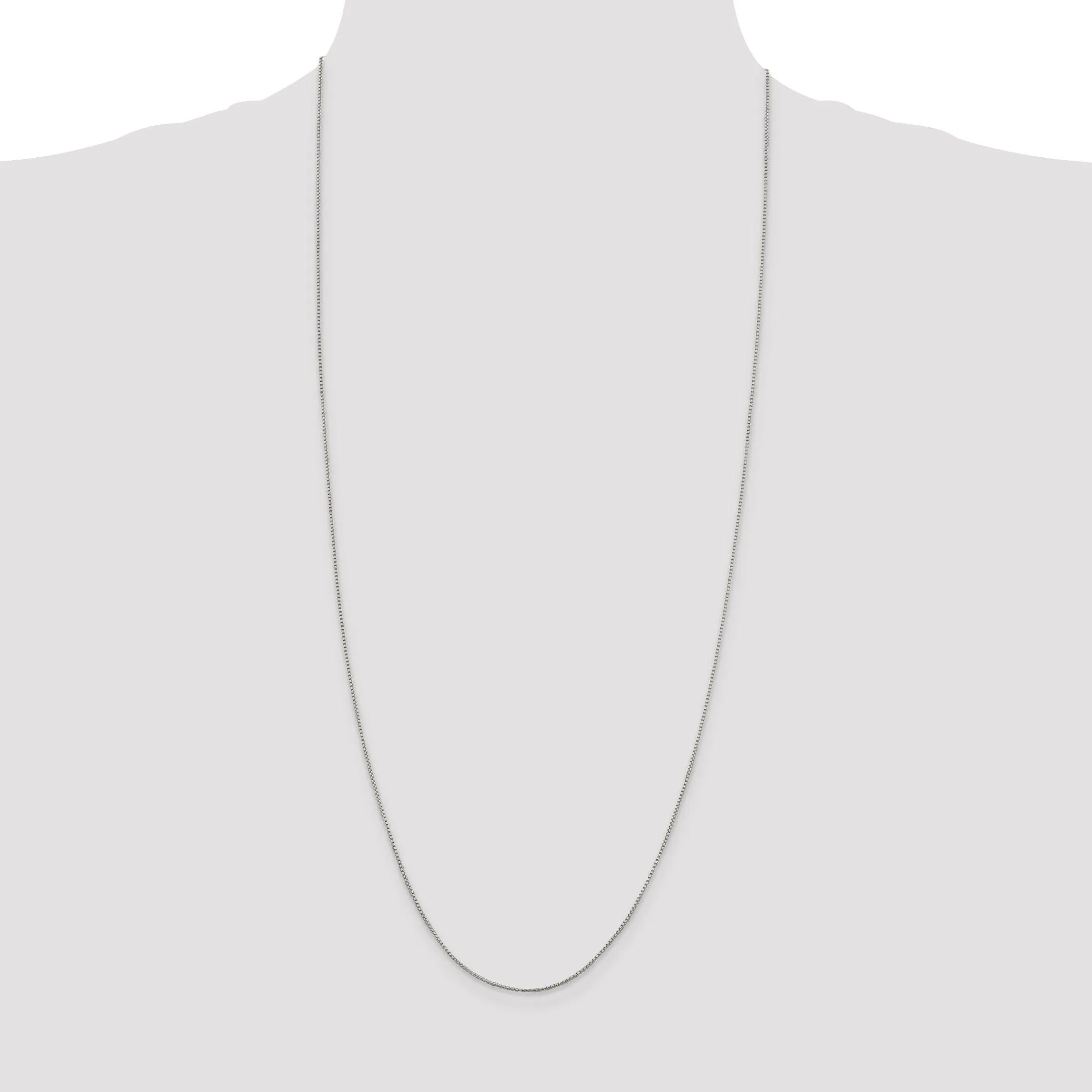 Silver Polished 1.00-mm Half Round Box Chain