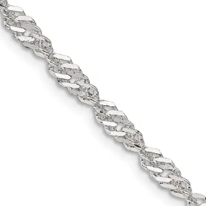 Silver Polished Twisted 3.50mm Singapore Chain
