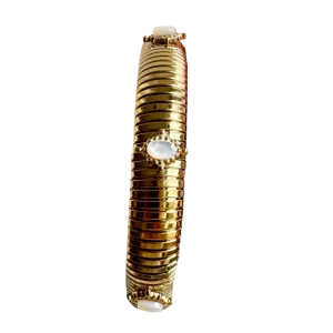 Small Mother of Pearl Gold Omega Bracelet