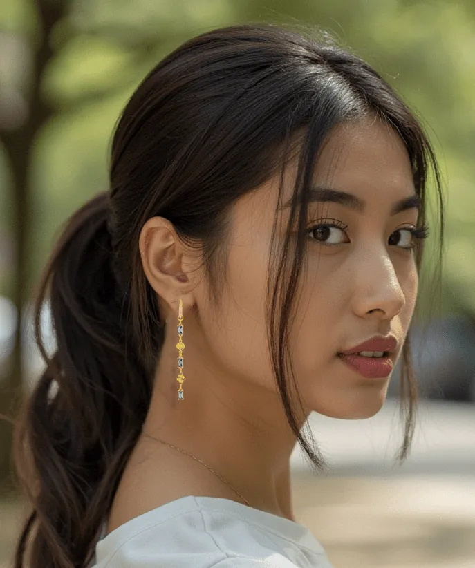 Sparkling Purple Glass Gold Dainty Earrings: Dainty Gold Earrings