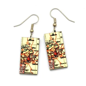 St. Louis Vintage Map Dangle Earrings