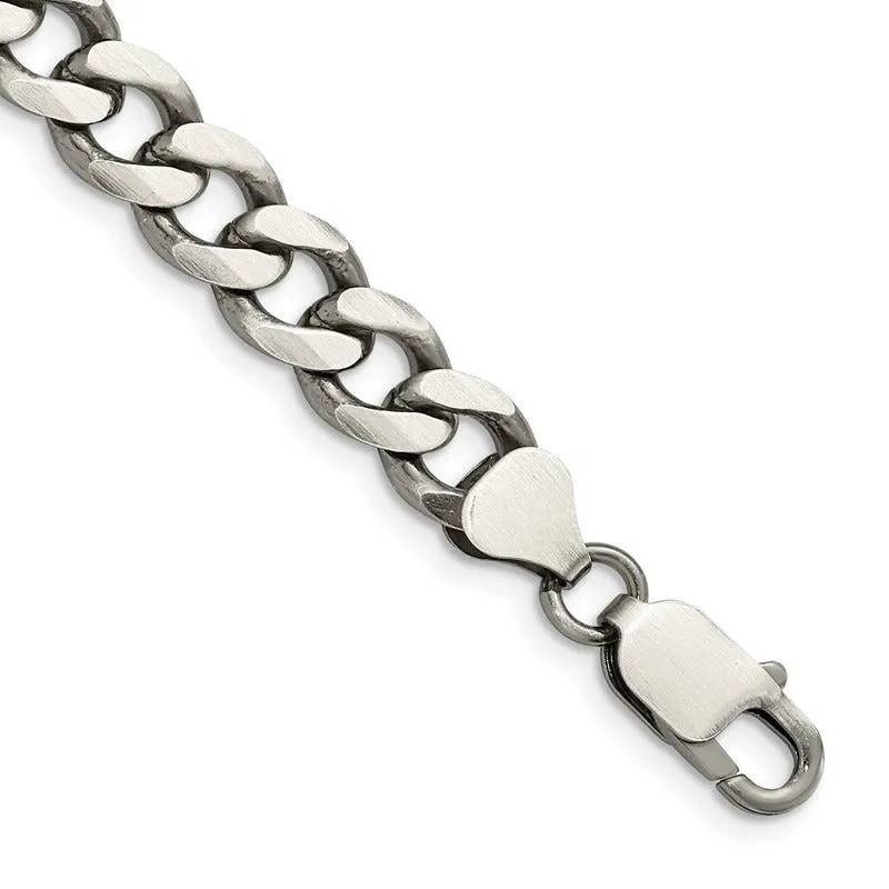 Sterling Silver Antiqued 8mm Curb Chain Bracelet