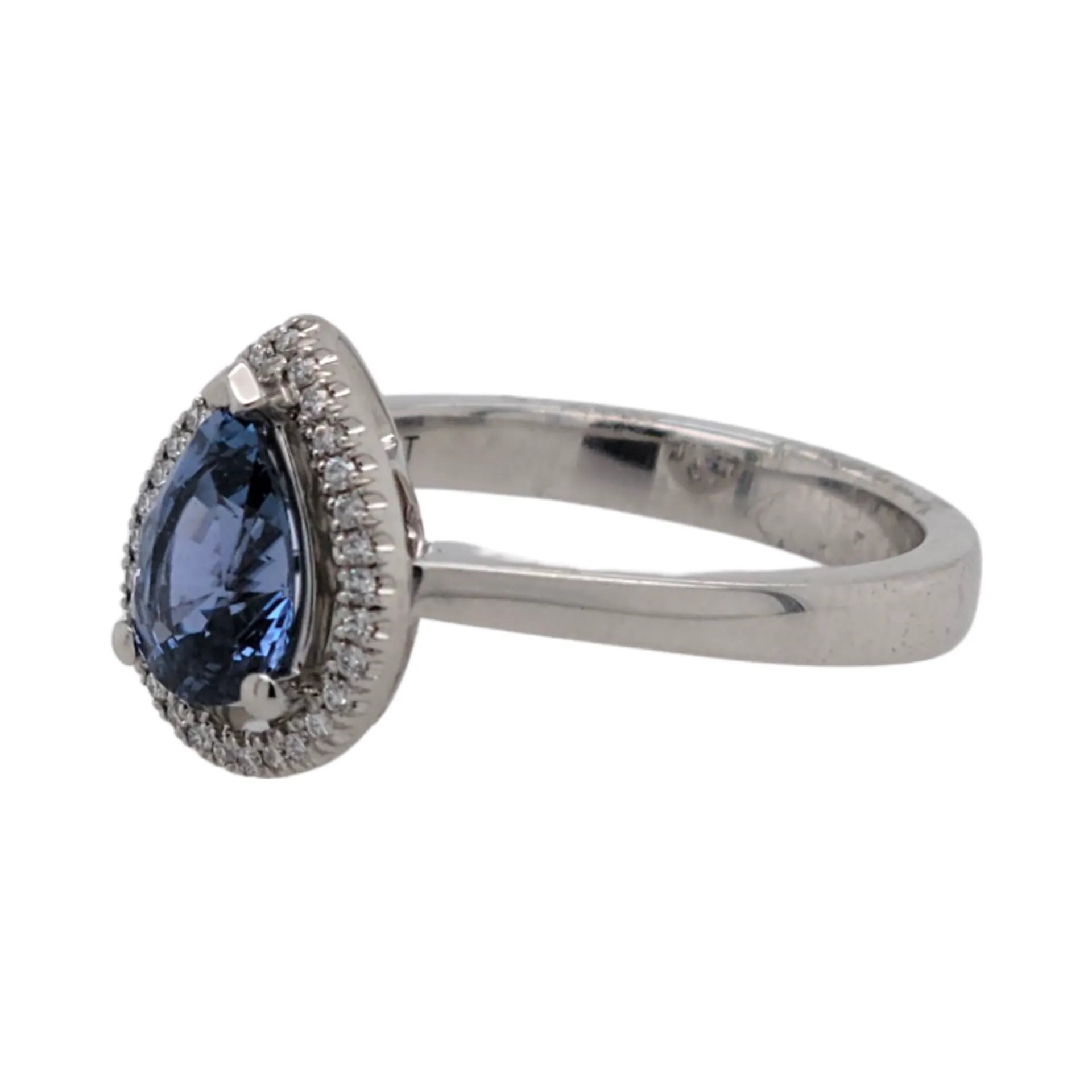 Stormy Pear Halo Ring