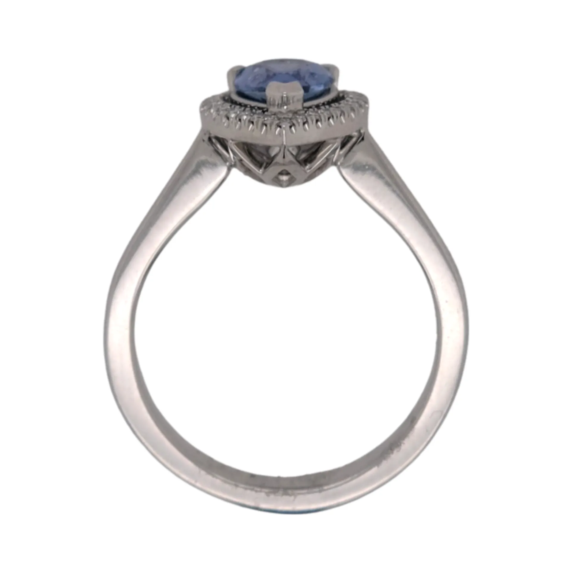 Stormy Pear Halo Ring