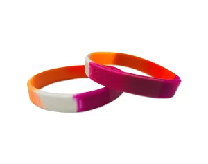 Sunset Lesbian Flag Silicone Bracelets
