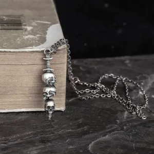 Sword Skull - 925 Silver Gothic Pendant by The Nevermore