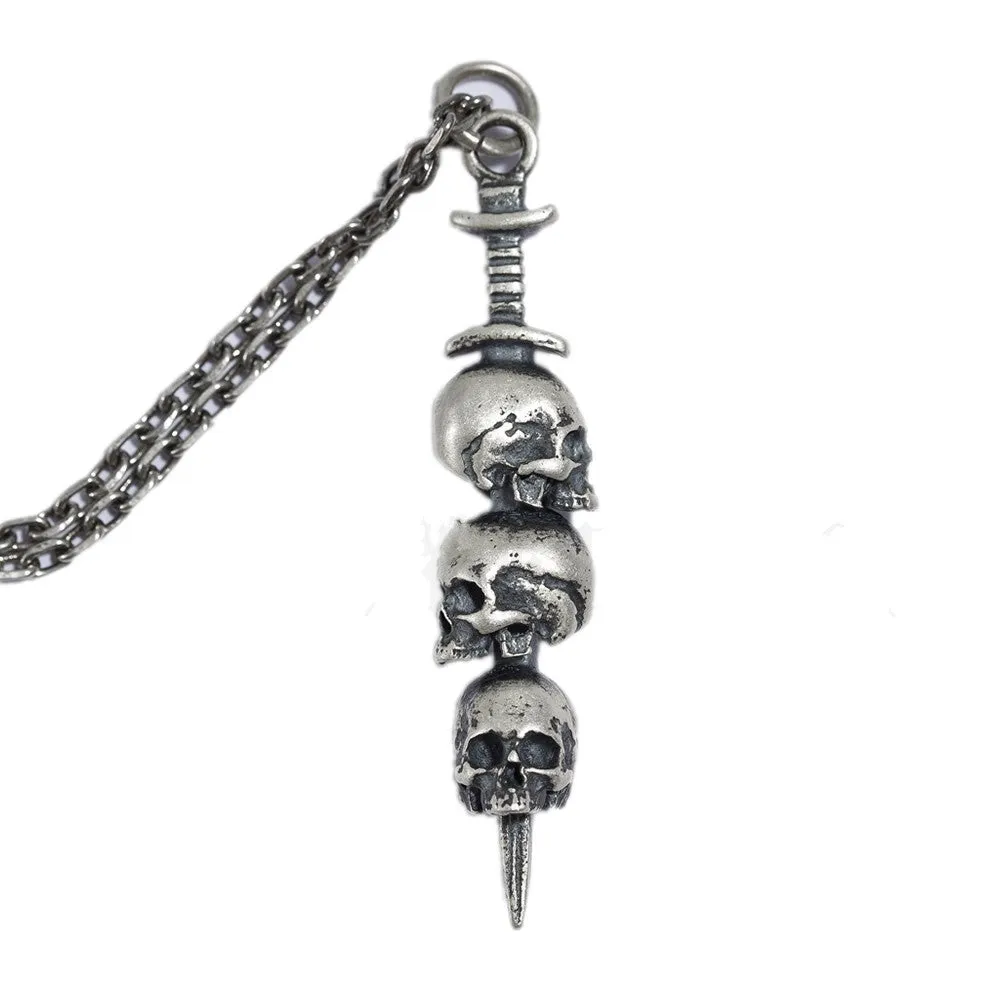 Sword Skull - 925 Silver Gothic Pendant by The Nevermore