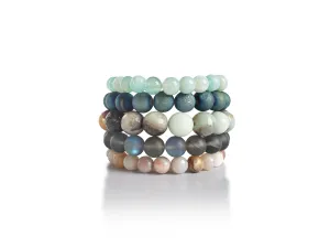 The Bohemian Set - gemstone stretch bracelet set of 5