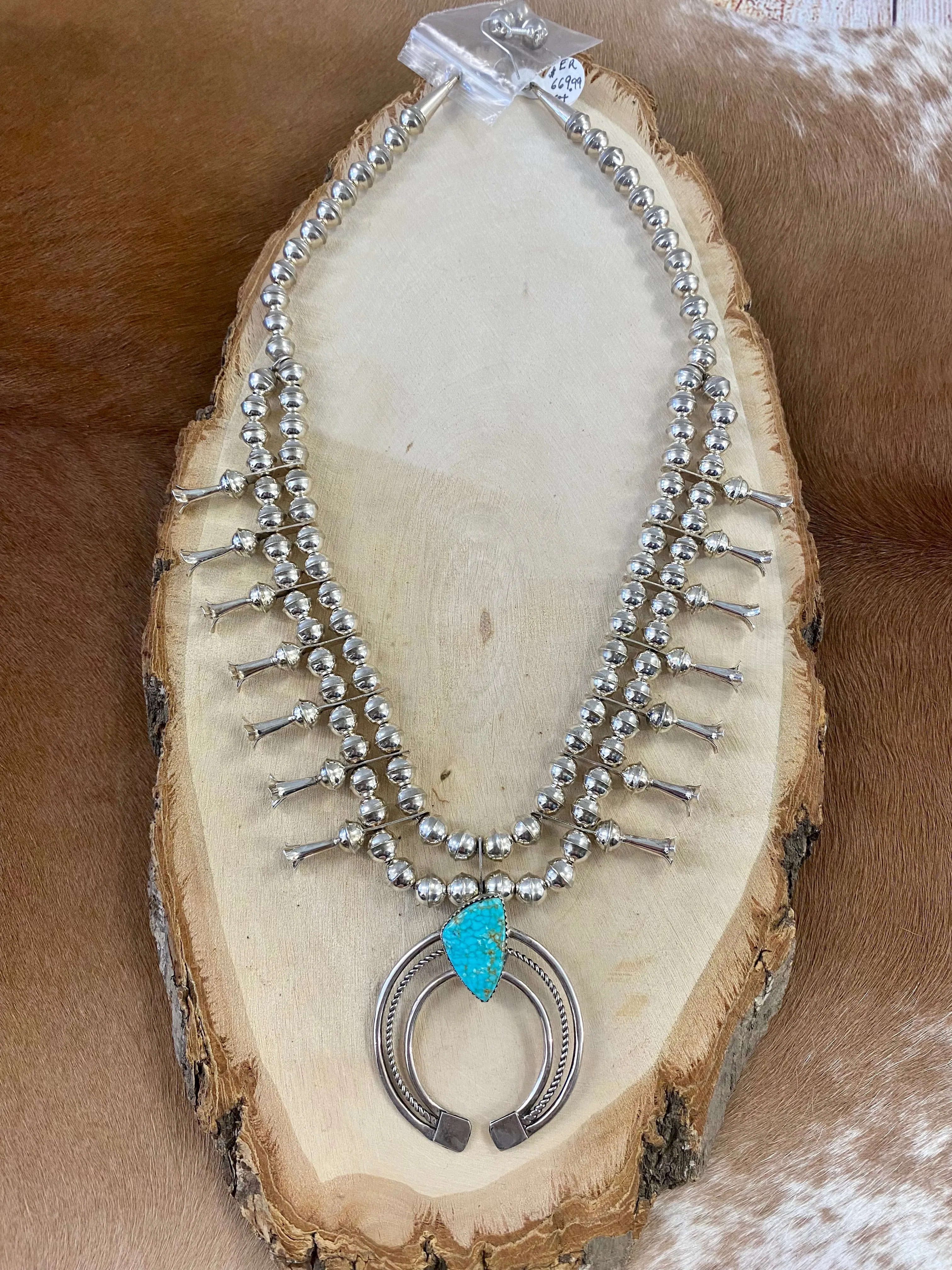The Turquoise Squash Blossom Necklace & Earrings Set