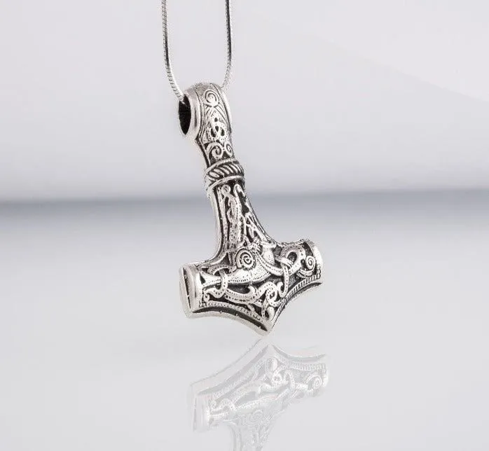 Thor's Hammer Sterling Silver Pendant | Mammen Village Mjolnir