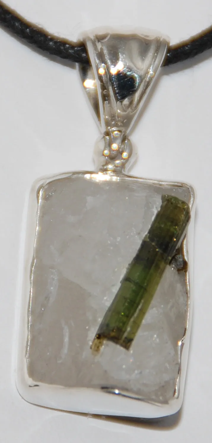Tourmaline in Quartz Pendant