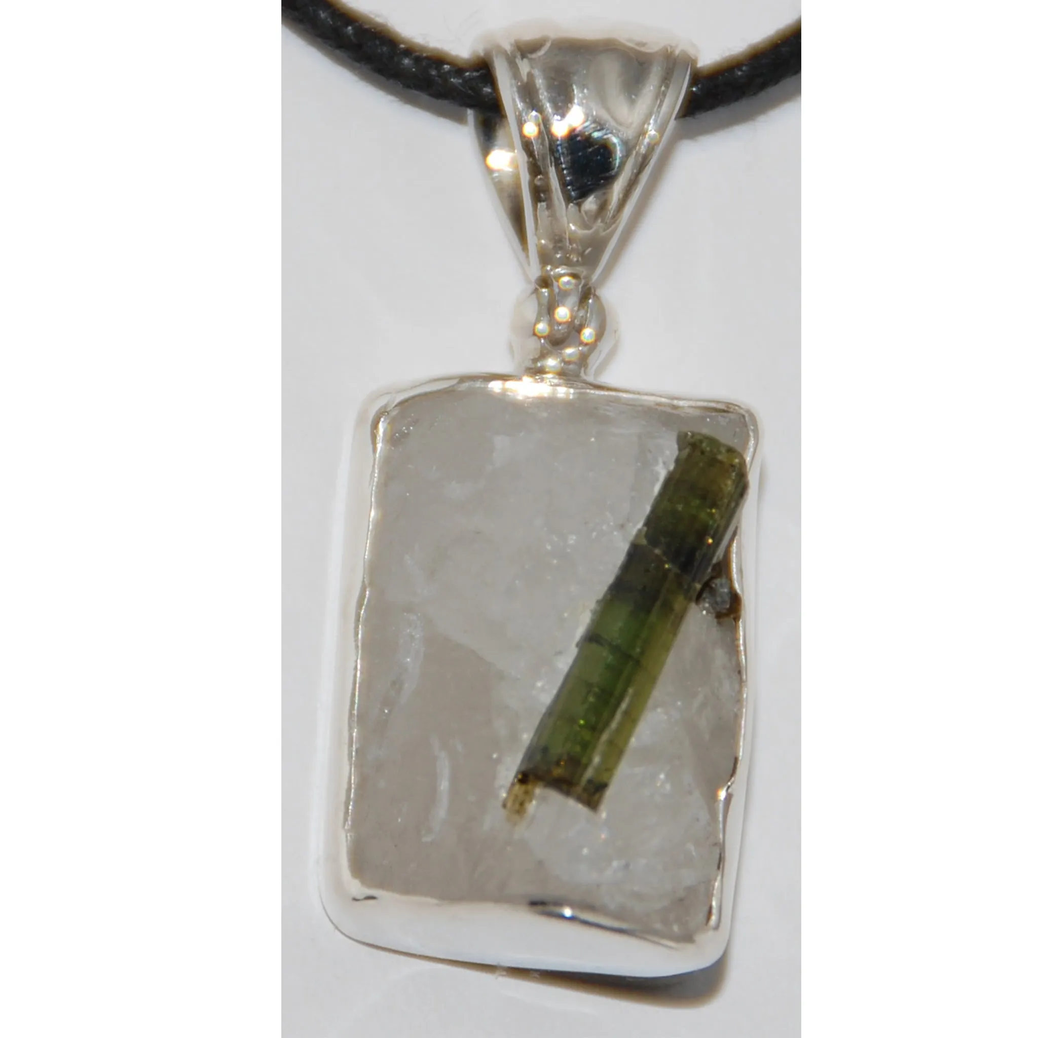 Tourmaline in Quartz Pendant