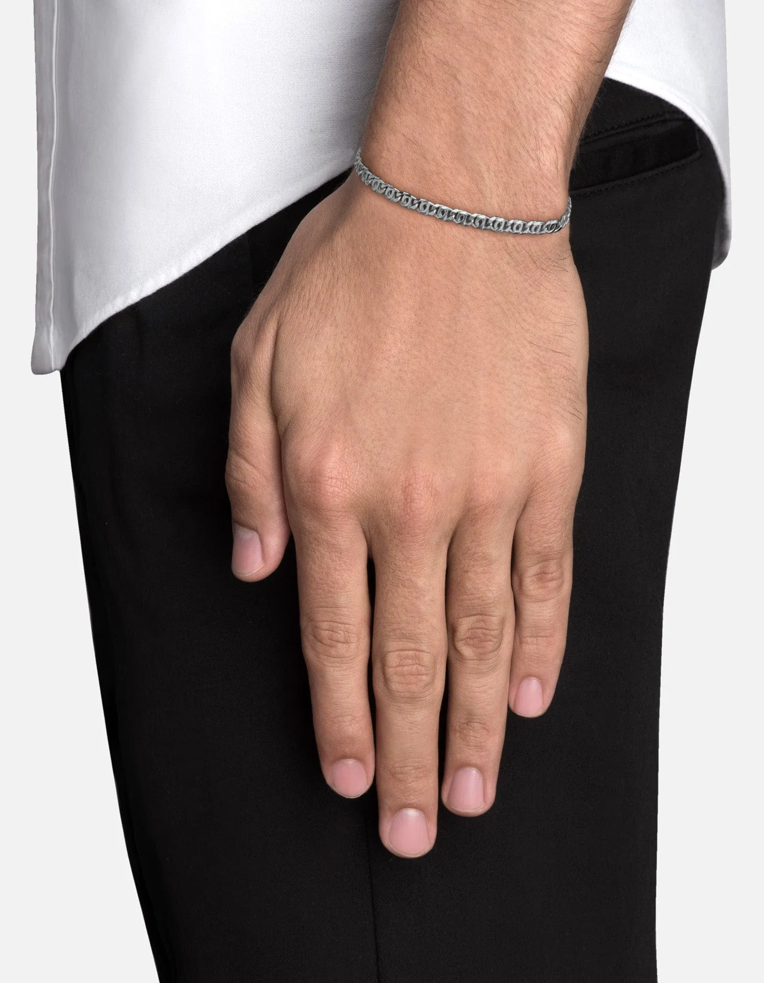 Track Chain Bracelet, Sterling Silver