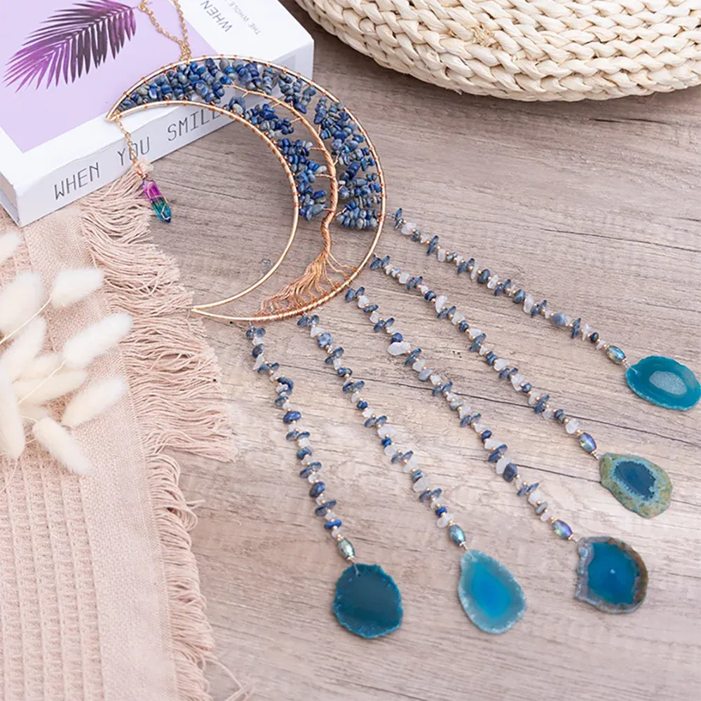 Tree Of Life Agate Moon Dream Catcher