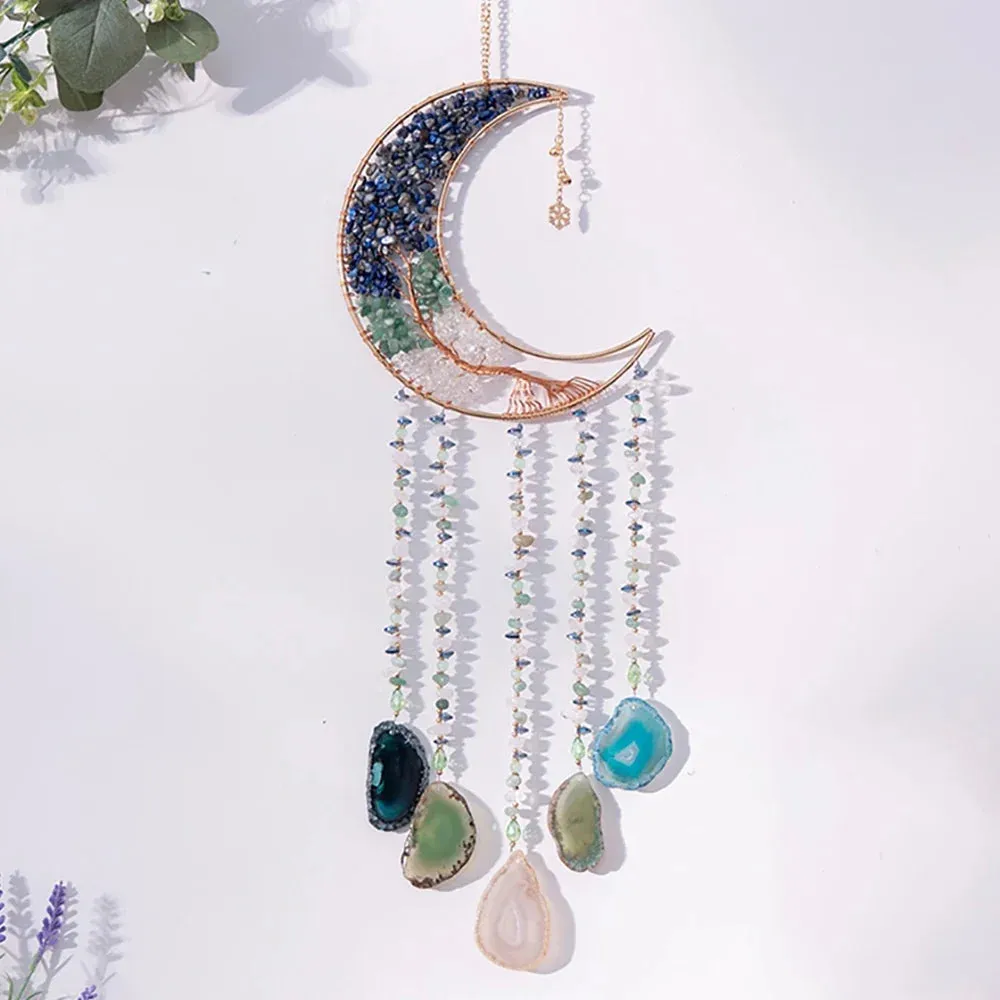 Tree Of Life Agate Moon Dream Catcher