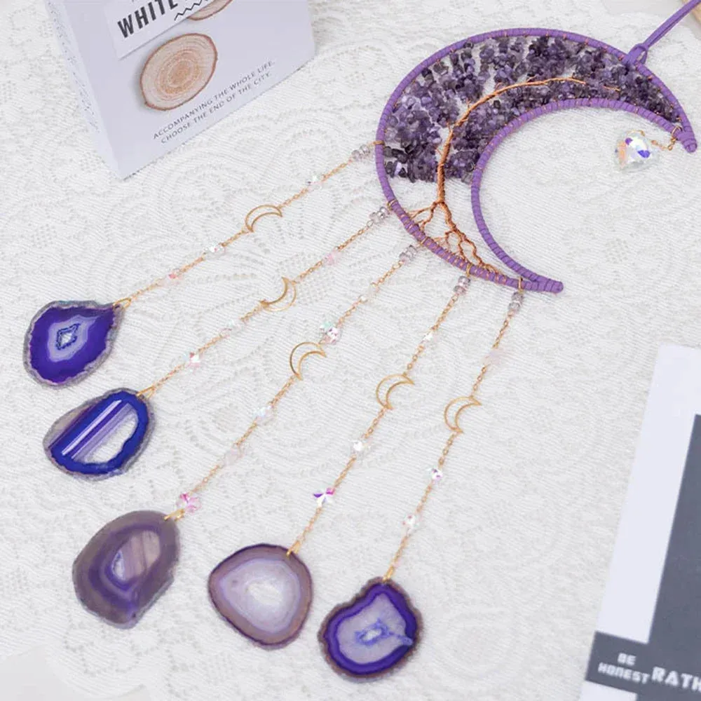 Tree Of Life Agate Moon Dream Catcher
