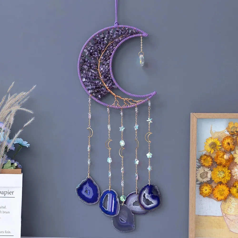 Tree Of Life Agate Moon Dream Catcher