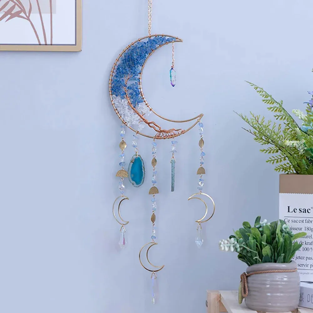 Tree Of Life Agate Moon Dream Catcher