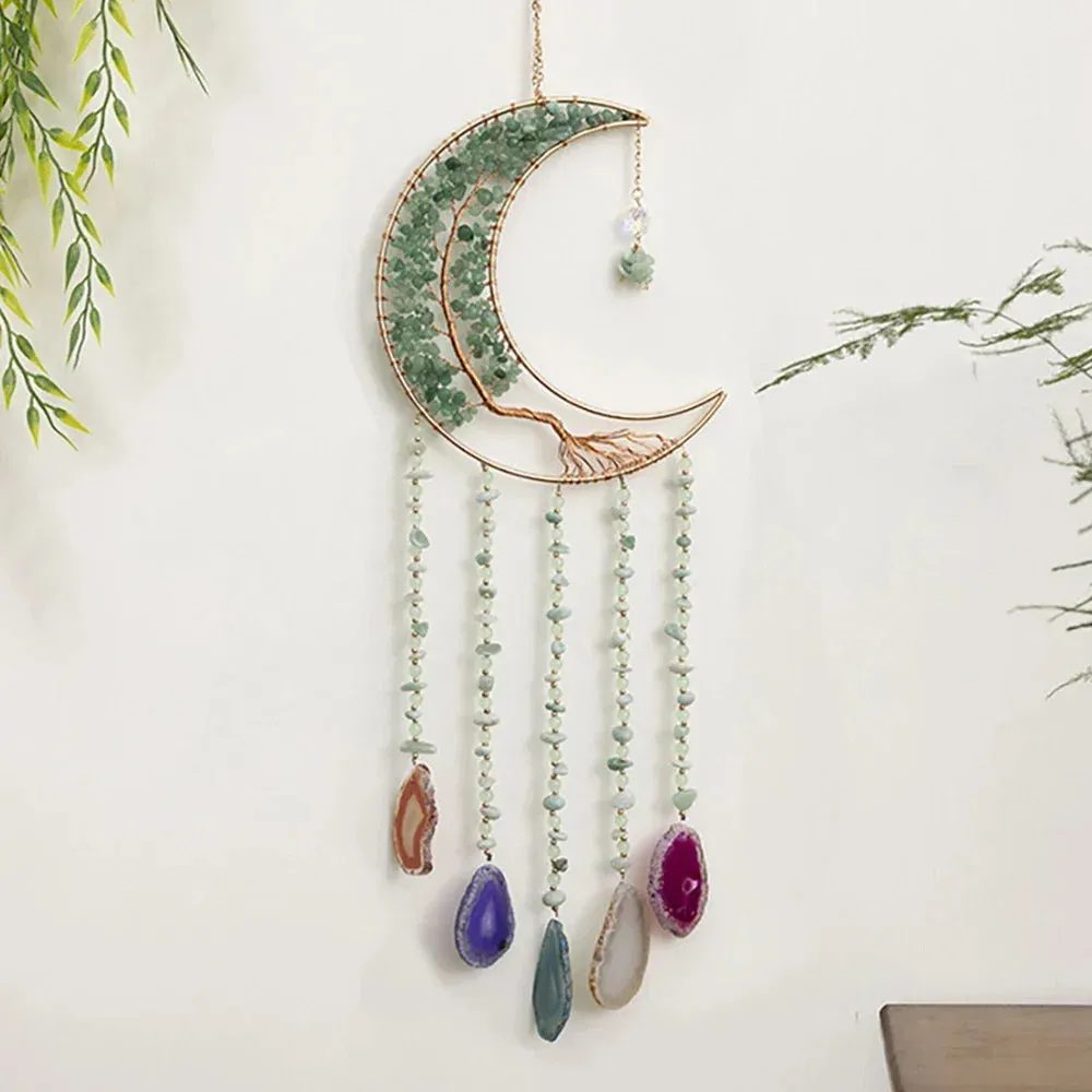 Tree Of Life Agate Moon Dream Catcher