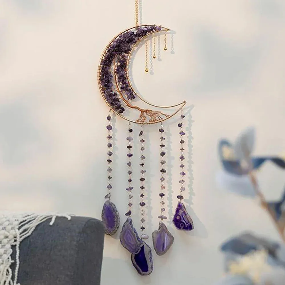 Tree Of Life Agate Moon Dream Catcher