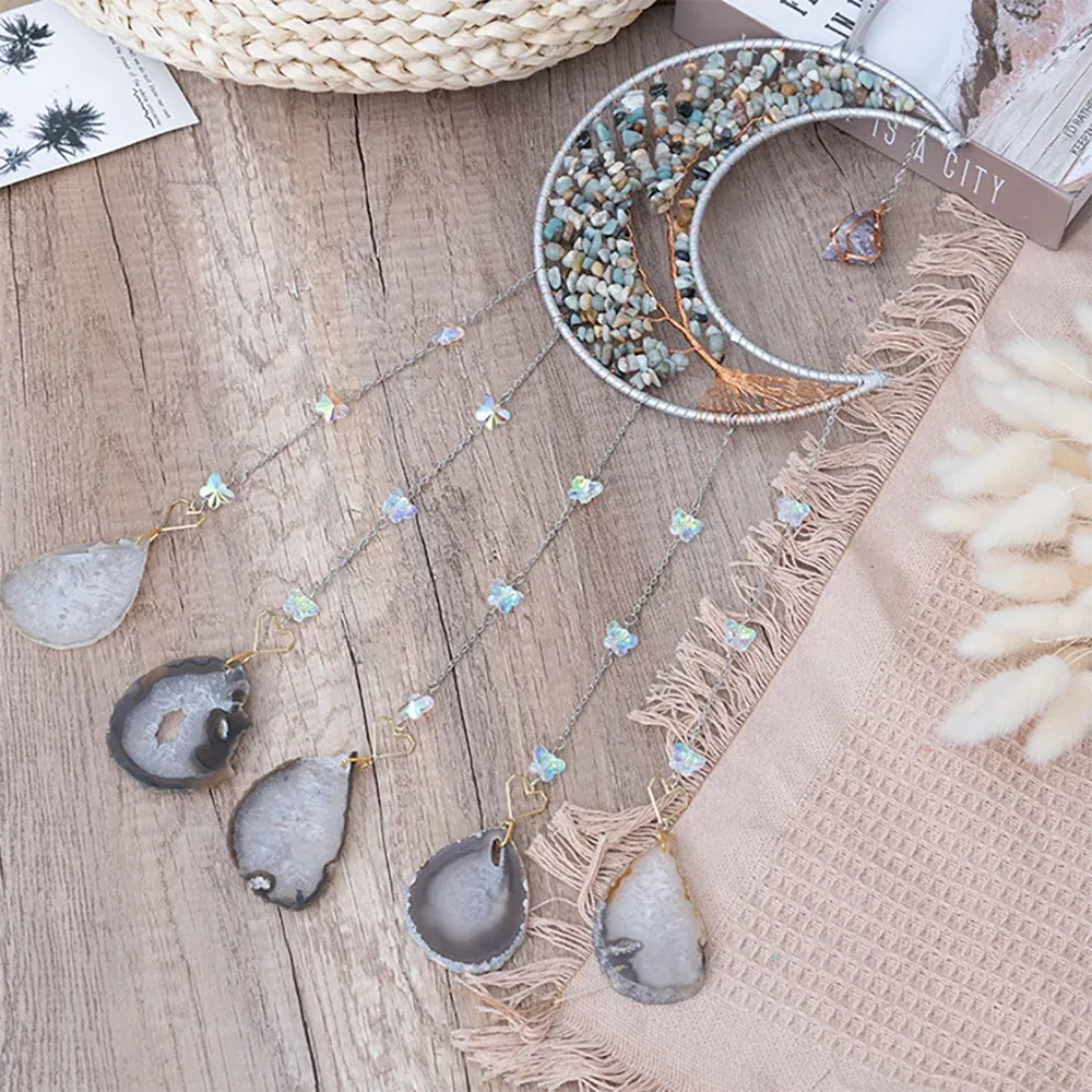 Tree Of Life Agate Moon Dream Catcher