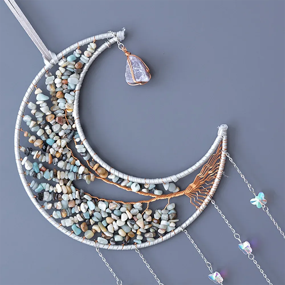 Tree Of Life Agate Moon Dream Catcher