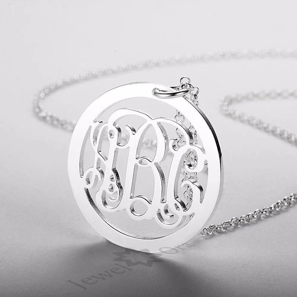 Trendy Personalized 925 Sterling Silver Monogram Necklace Unique Names DIY Best Friend Gift With Box